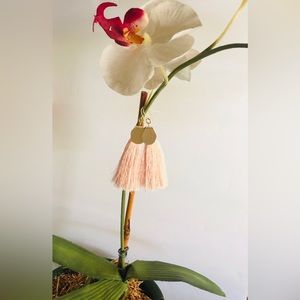 Pink tassel earrings